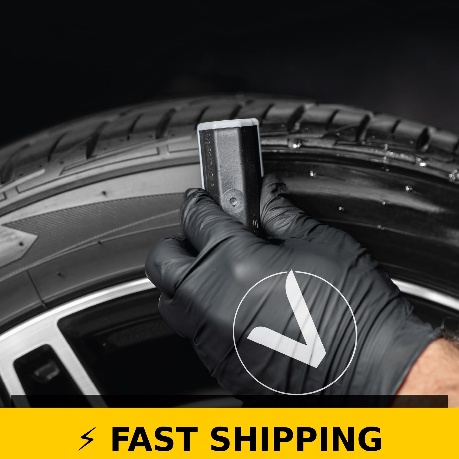 VIKING Tire Shine Applicator Brush with Storage Stand – 3.1 Inch