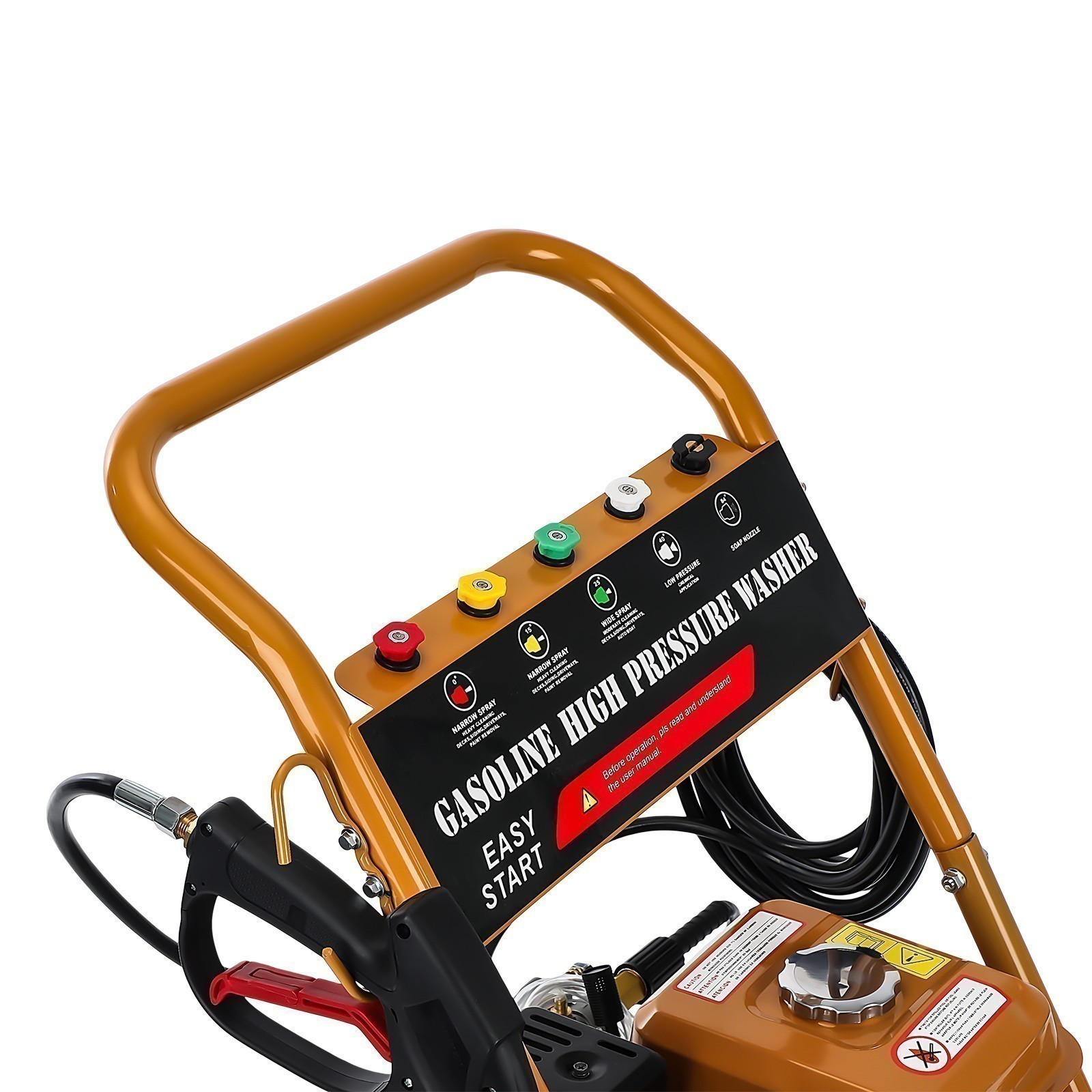 3950 PSI Gas Pressure Washer 5 Nozzles Gas Powered Washer 0.6 L Oil Capacity
