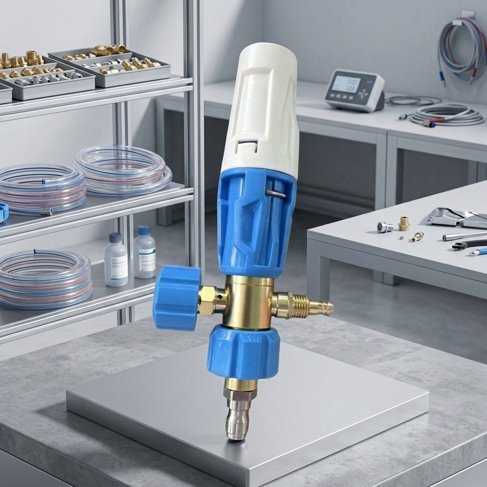 Blue Plastic and Metal Foam Pot Spray Head Compatible with Bubble Foam Pots