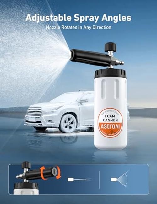 Foam Cannon for Pressure Washer, Wide Neck Car Wash Foam 1 Liter, Orange Label