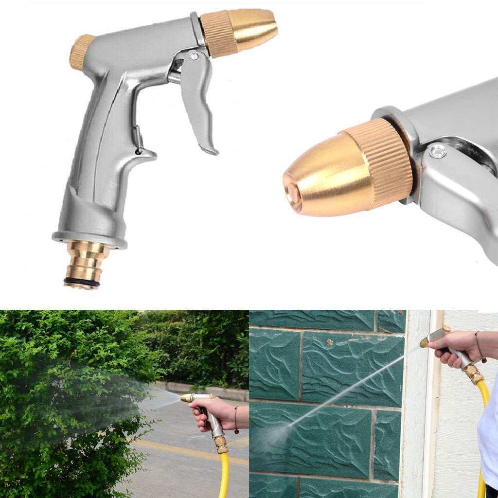 High Pressure Water Spray Gun Metal Brass Nozzle Wash Hose Pipe Car Garden Lawn