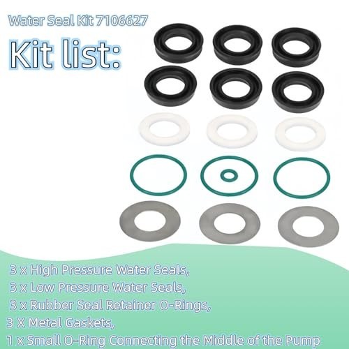 Pressure Washer Pump Seal Kit 7106627 – Rebuild Kit for Simpson Pumps, Power Was