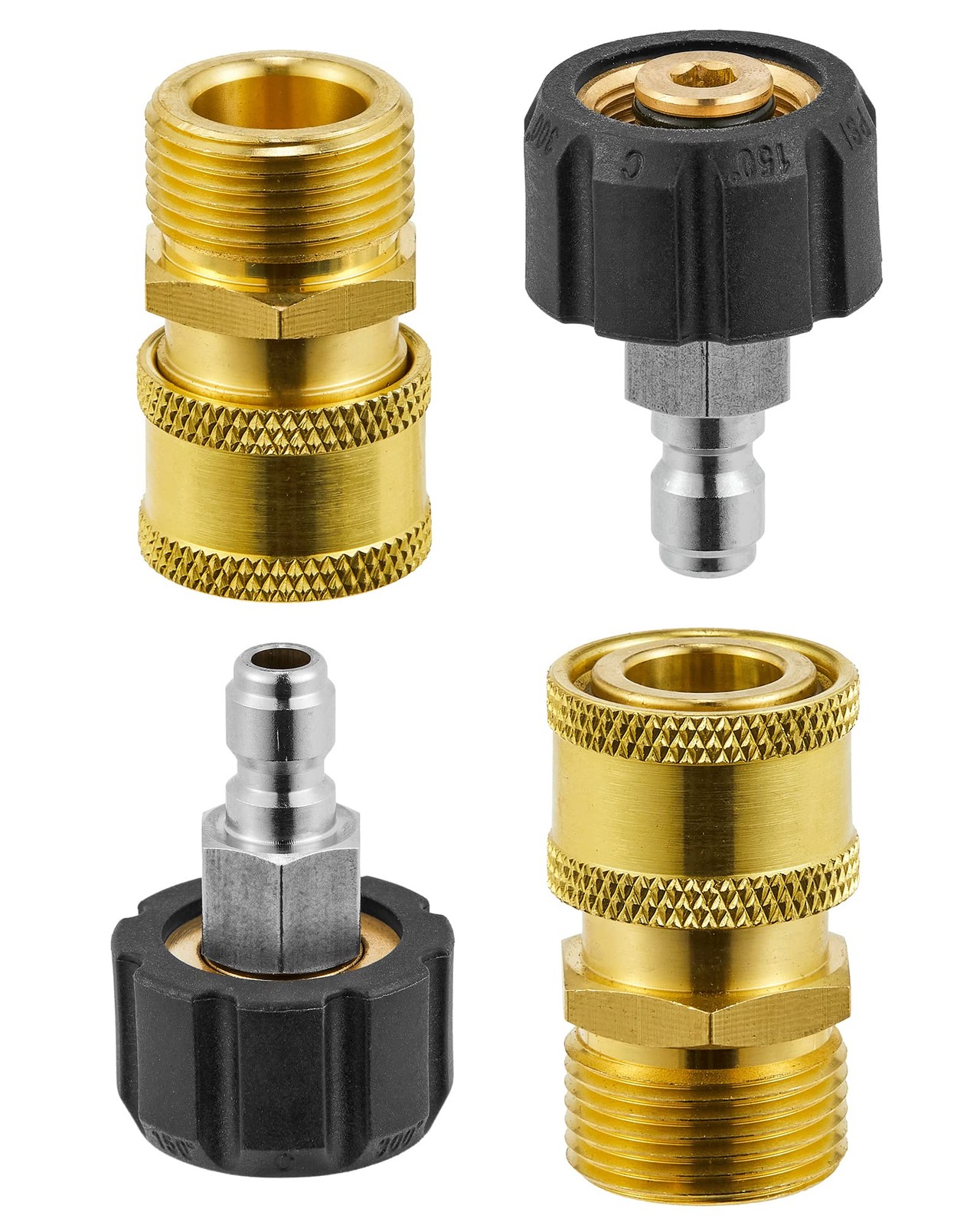 Pressure Washer Adapter Sets M22 14mm To 1/4” Quick Connect Fittings Kits Quick