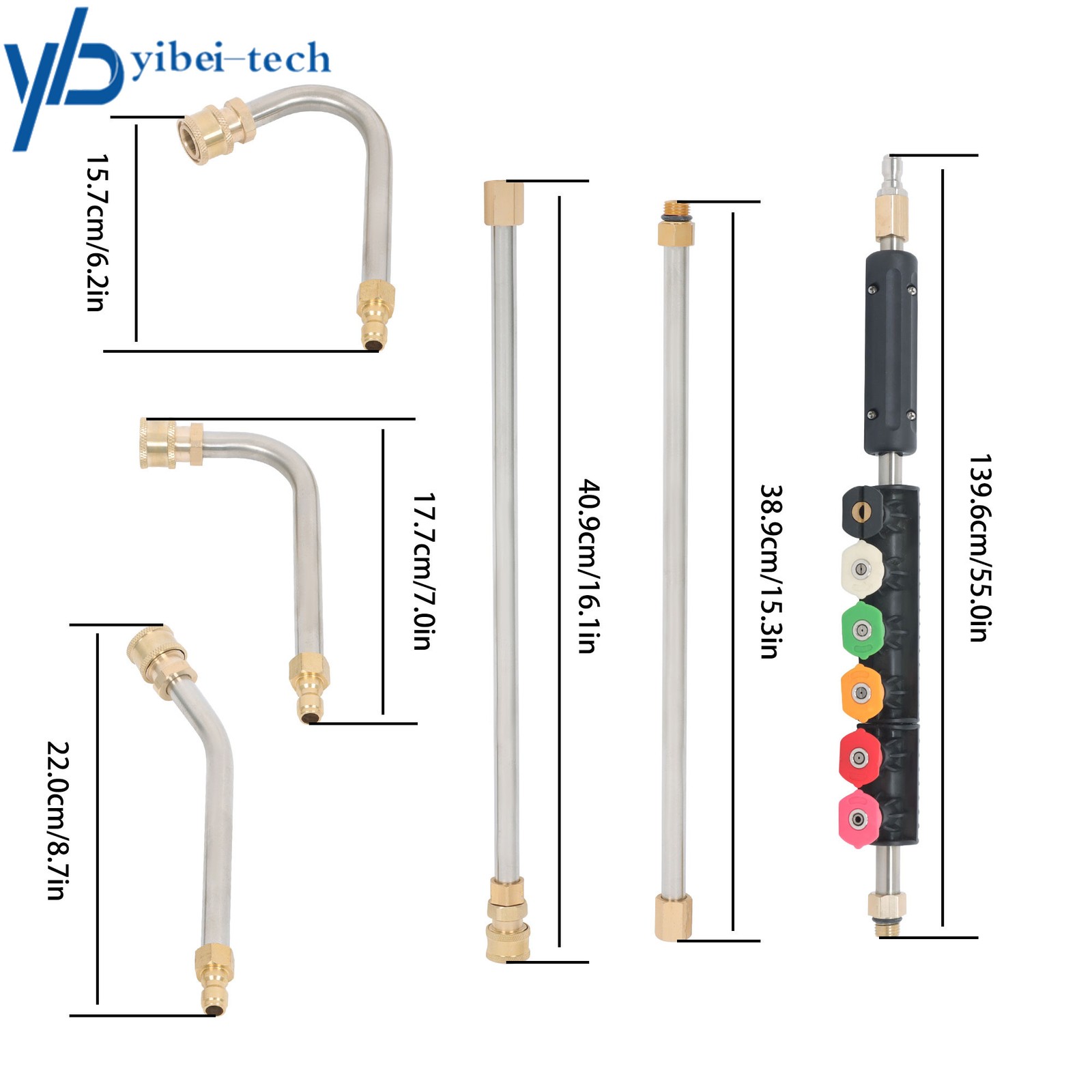 97in Pressure Washer Extension Wand Upgrade Power Washer Lance with Spray Nozzle