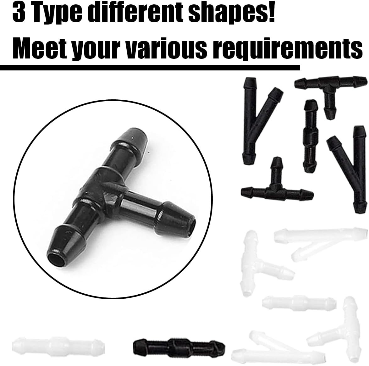 Windshield Washer Hose Kit 4 Meter Wash Fluid Tubing with 12 Pcs Hose Connectors