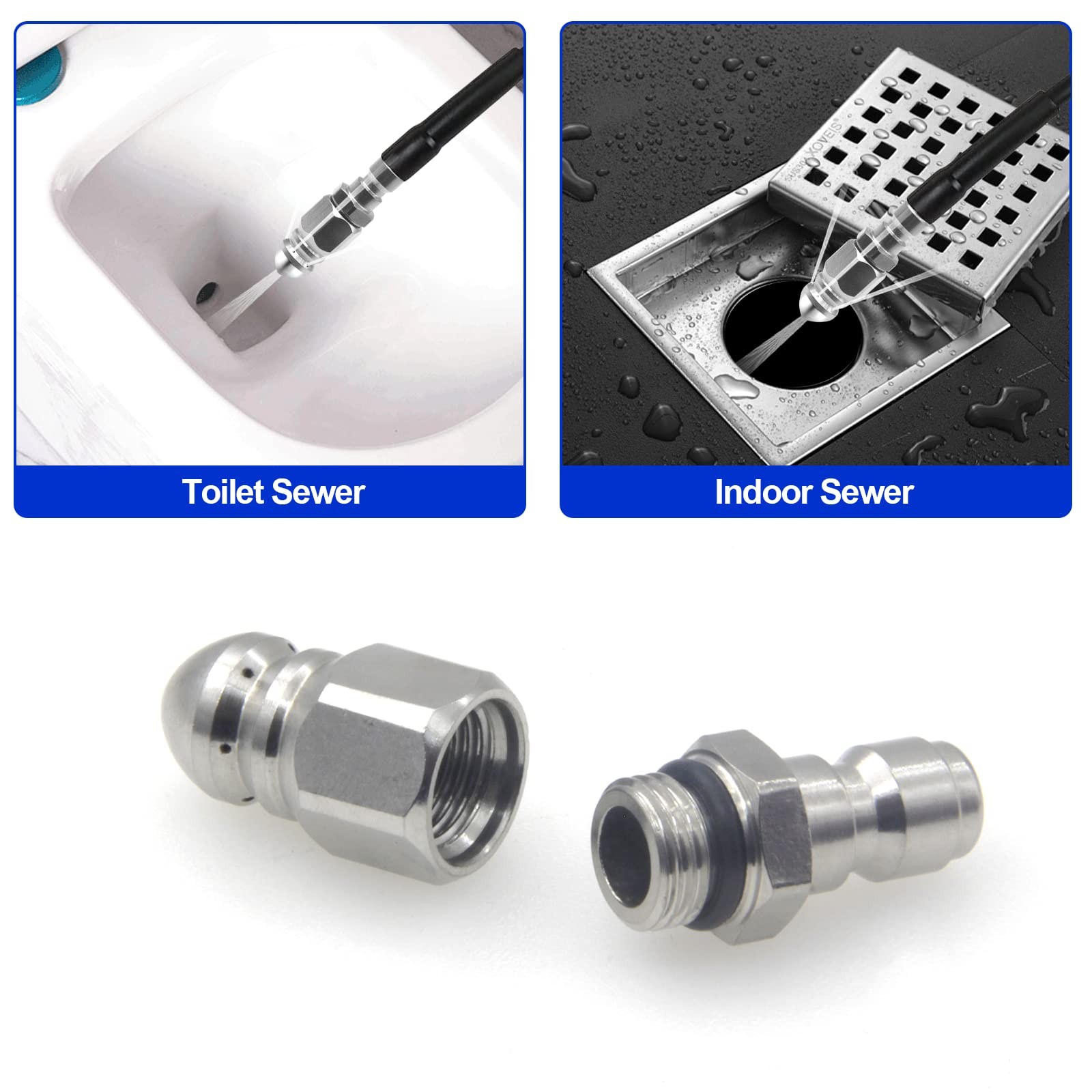 Stainless Steel Sewer Nozzle Drain Auger Sewer Pipe Dredging Cleaning Tool
