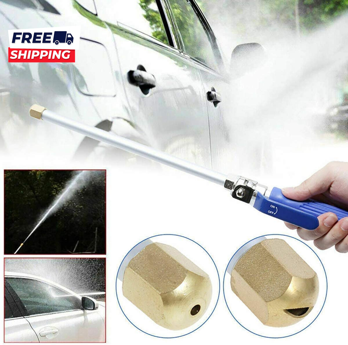 High Pressure Power Washer Attachment Wand Hydro Jet Water Hose Nozzle