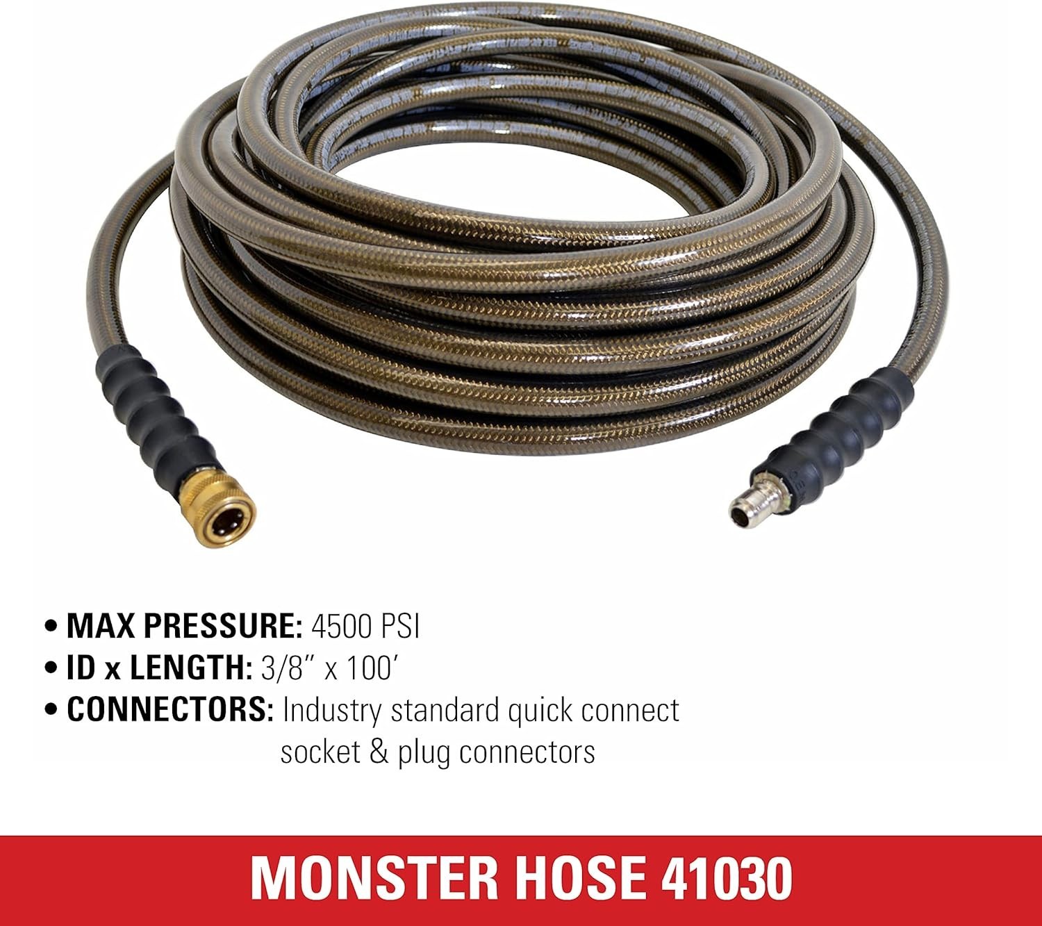 Cleaning 41030 Monster Series 4500 PSI Pressure Washer Hose, Cold Water Use, …