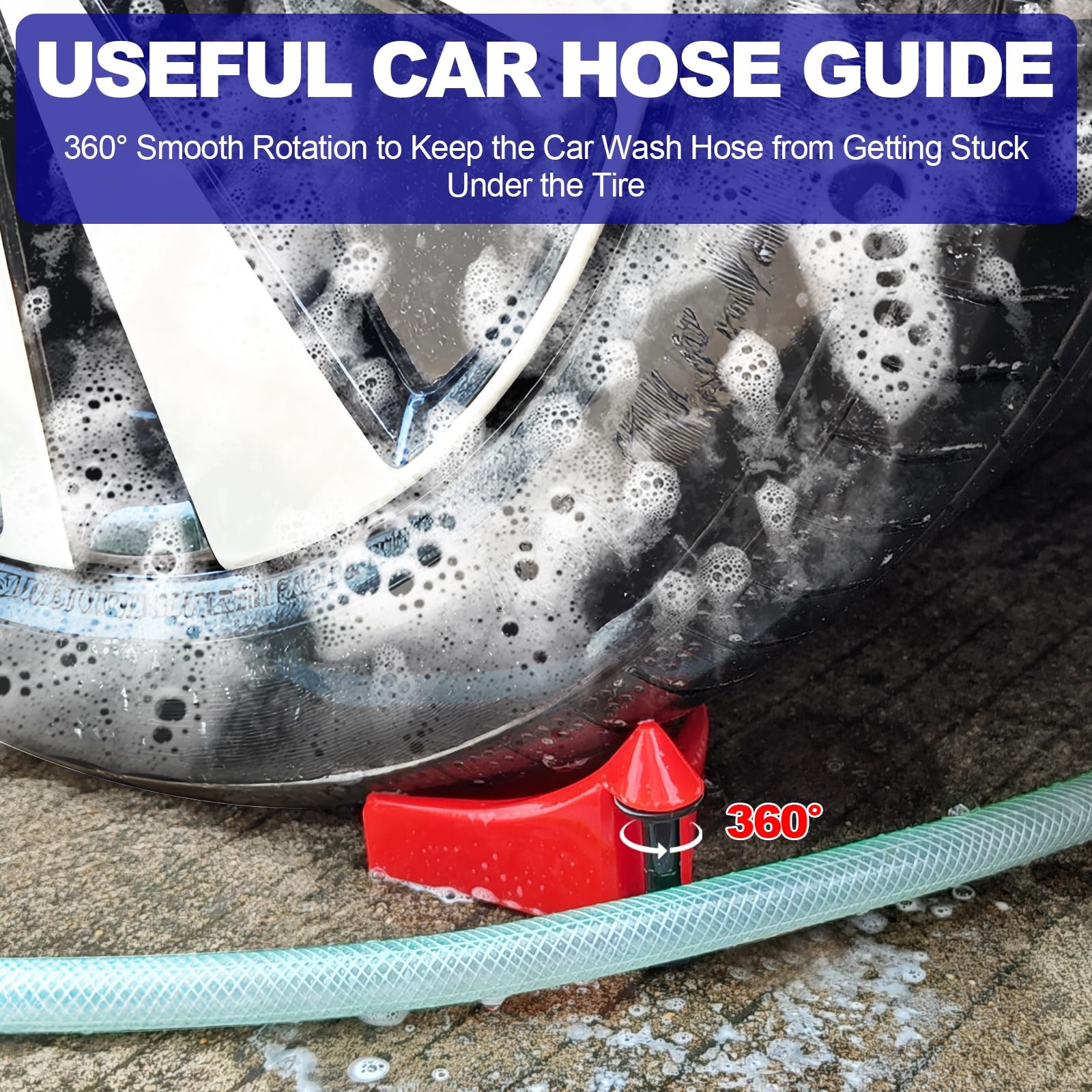 Car Tire Hose Guides 4 Pcs Rollers for Easy Washing & Detailing Accessories