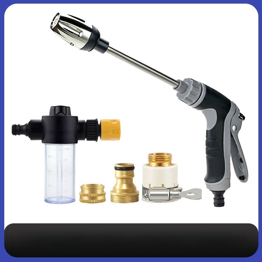 T8 Car Wash High-Pressure Water Gun Metal Extension Pole Rubber-Coated Handle