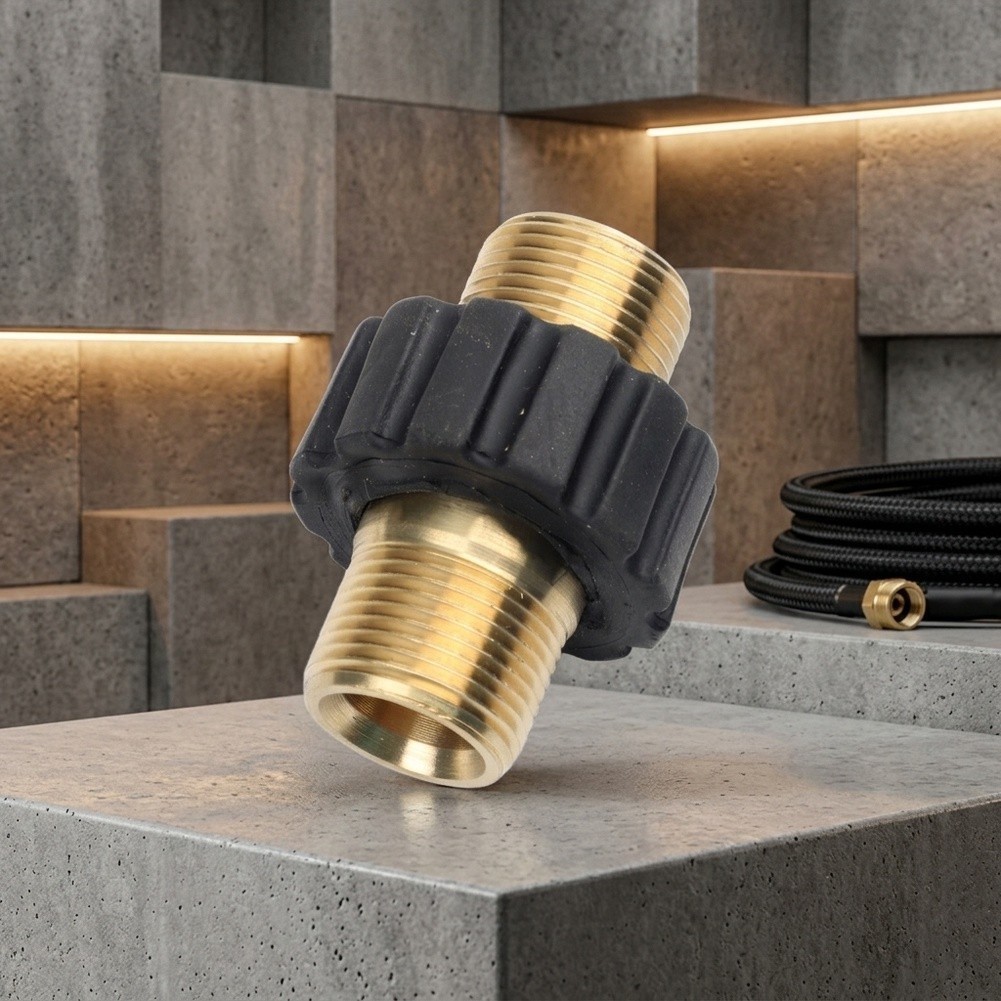 Double Nipple M22x1.5 Male Hose Connector Coupling For High Pressure Cleaner ~