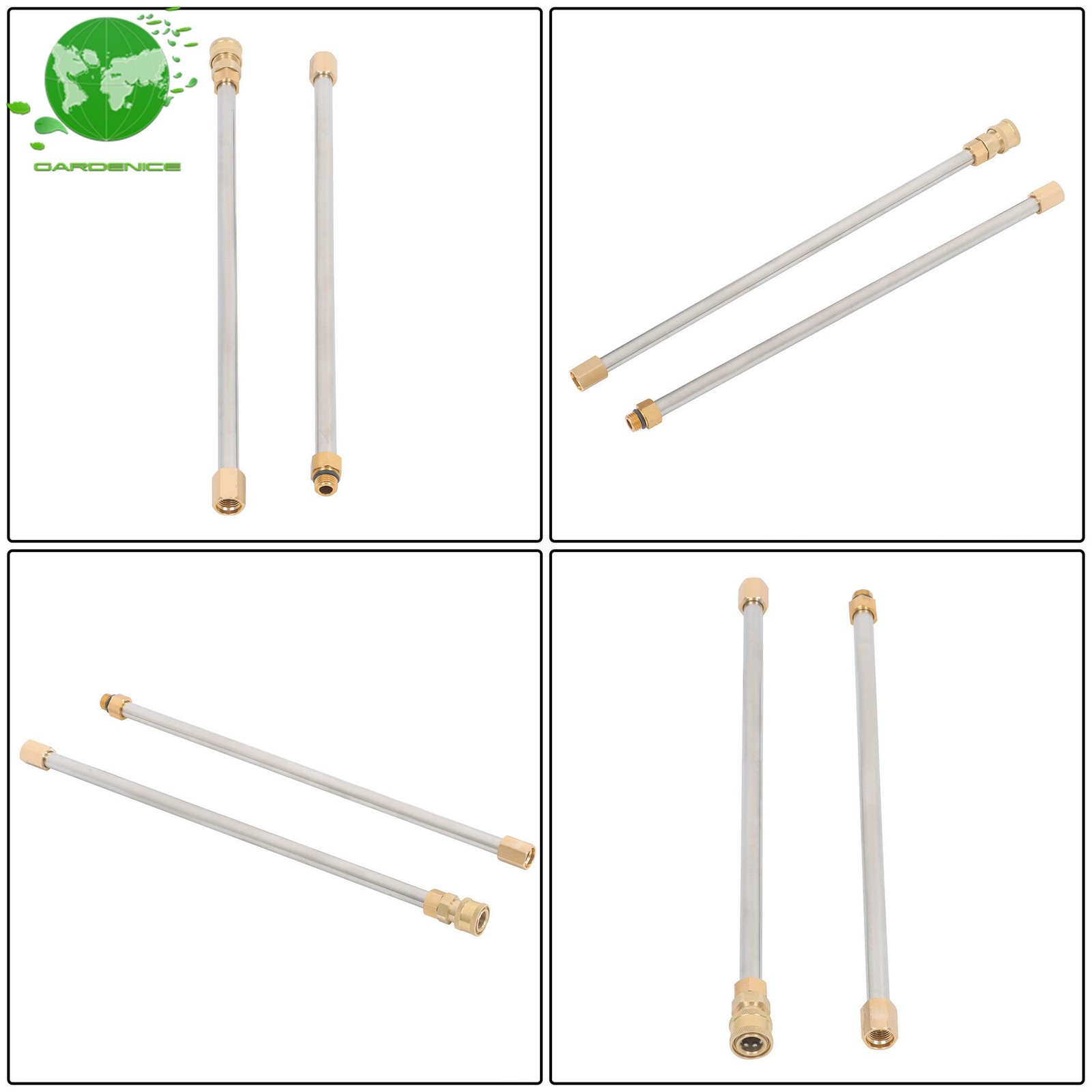 9 Pcs 1/4 In 4000 Psi High Pressure Washer Extension Wand 97 Feet Water Gun