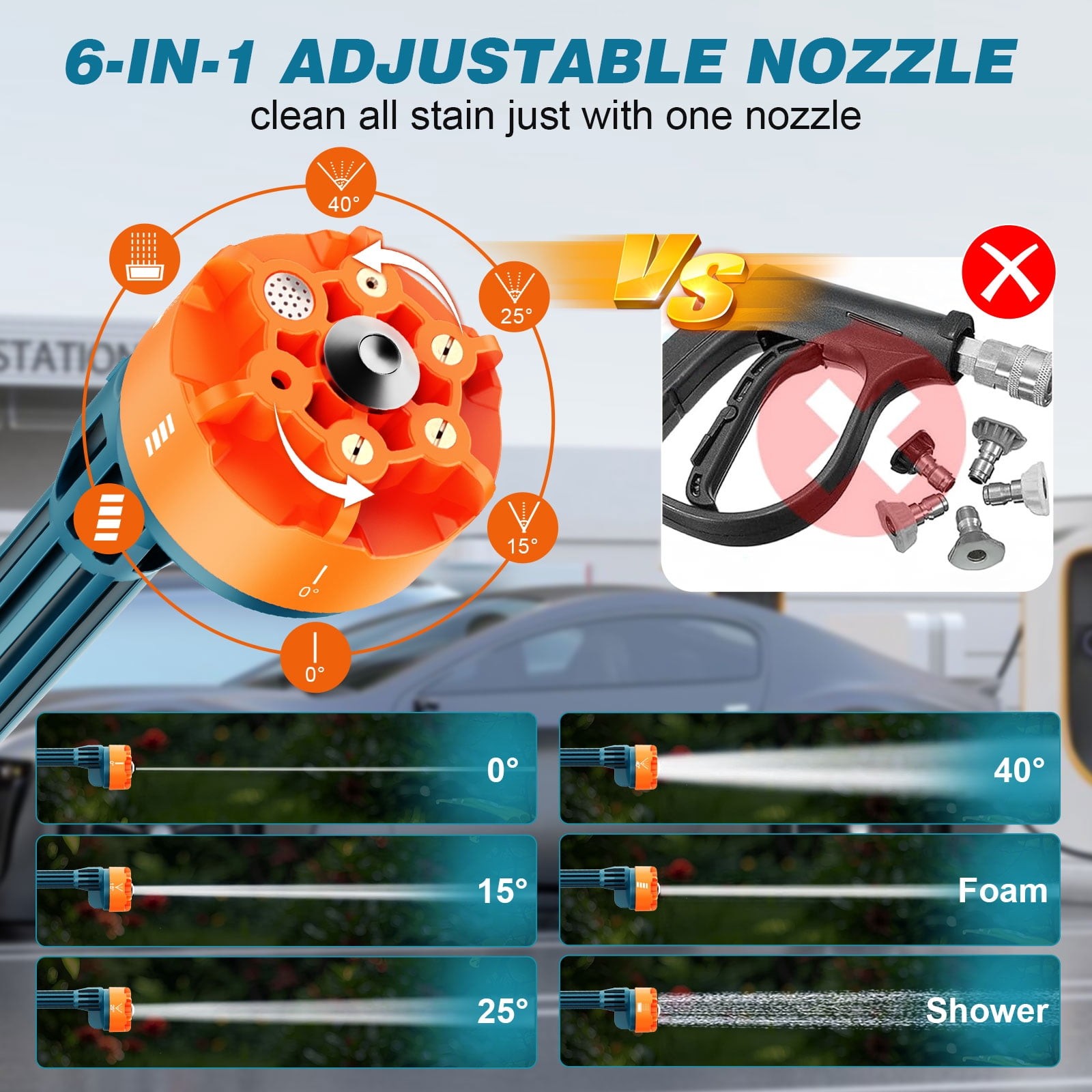 Lemolifys Cordless Pressure Washer, 652 PSI, 1.3 GPM, Dual 21V 3000mAh