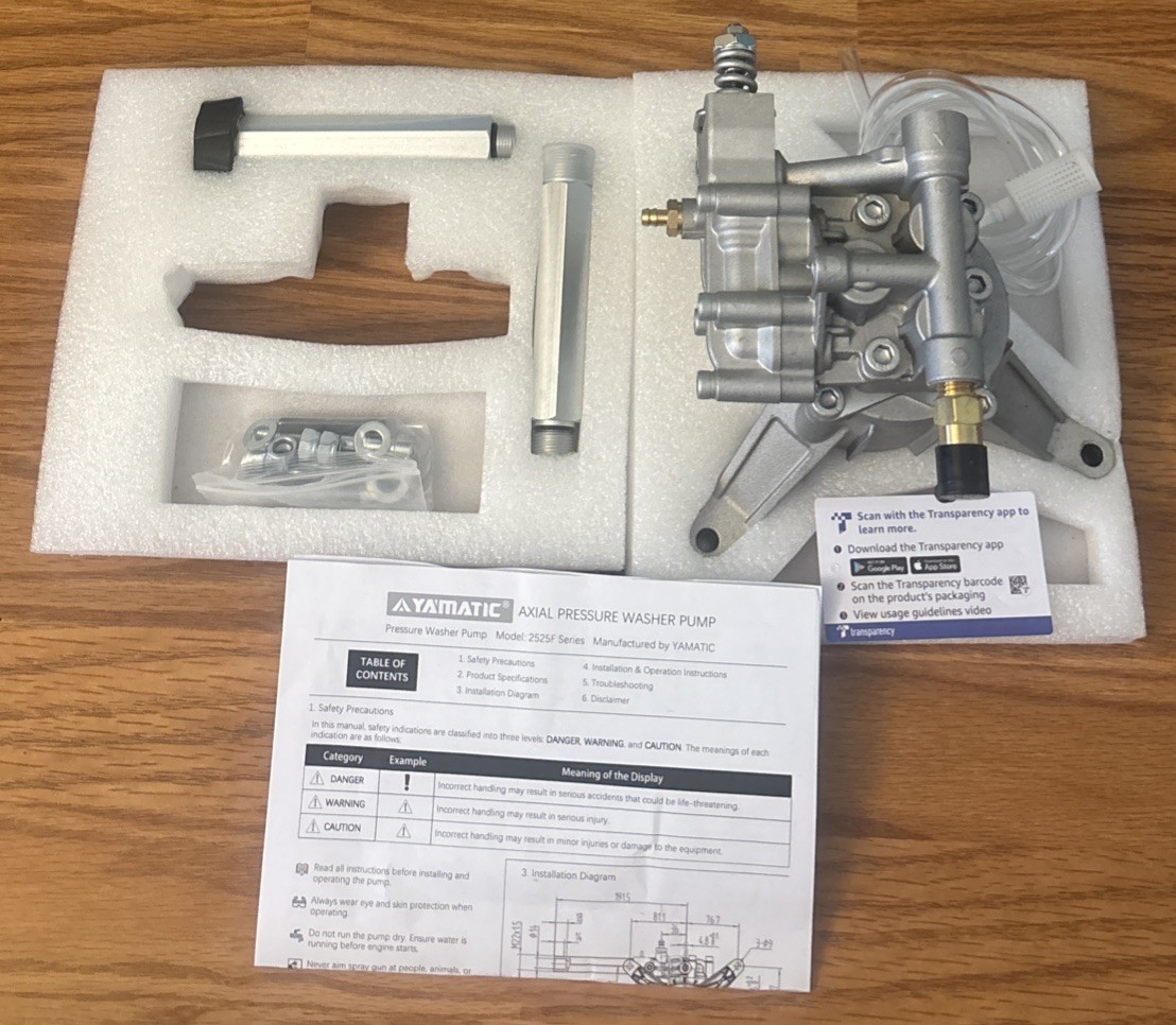YAMATIC 7/8″ Shaft Vertical Pressure Washer Pump 2200-2500 PSI 2.2 GPM