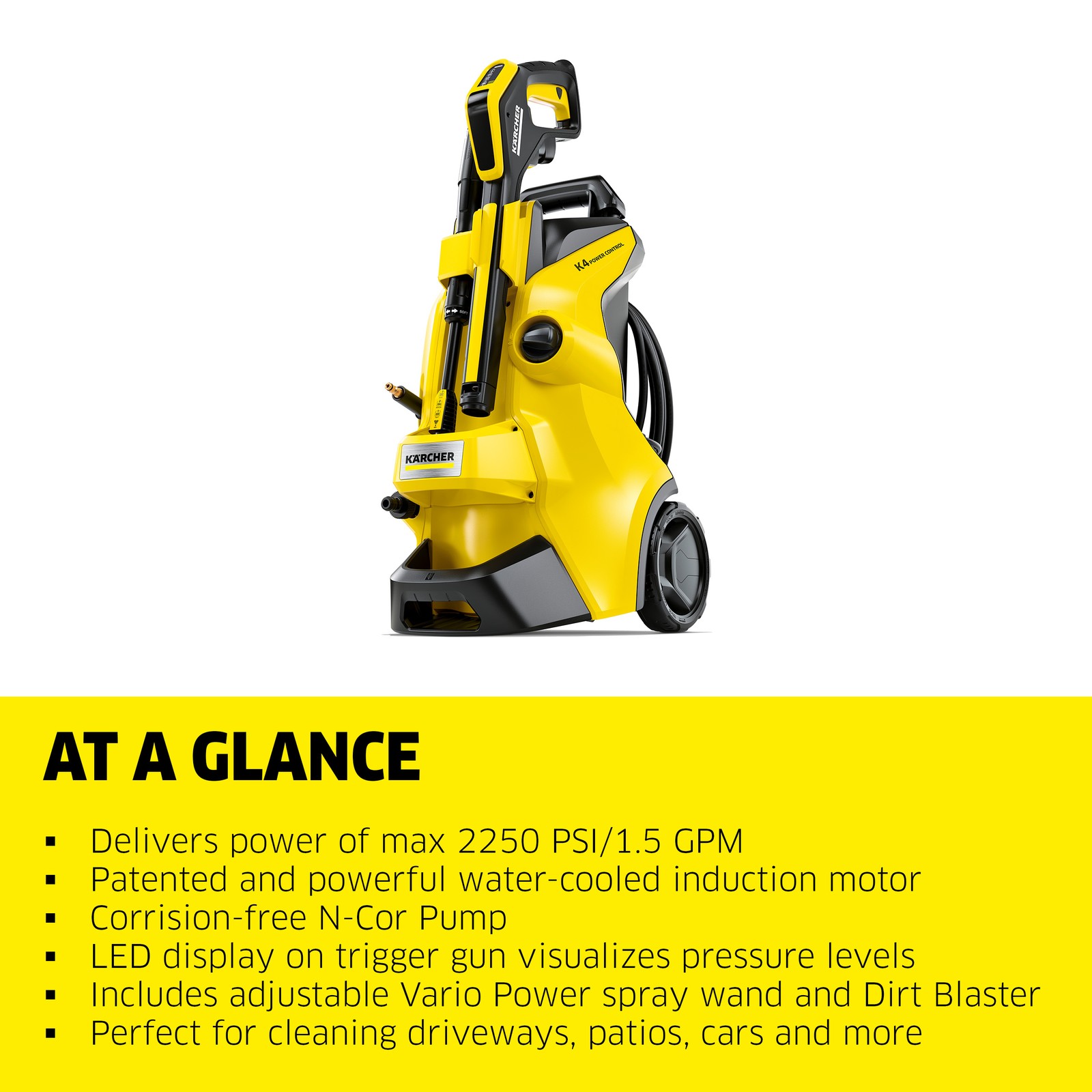 Kärcher K 4 Power Control, Pressure Washer, 2250 PSI, 1.50 max. GPM – New