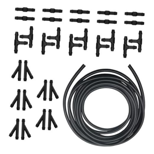 30 PCS Car Windshield Washer Hose Kit, 13Ft Flexible Rubber Hose, Washer Fluid