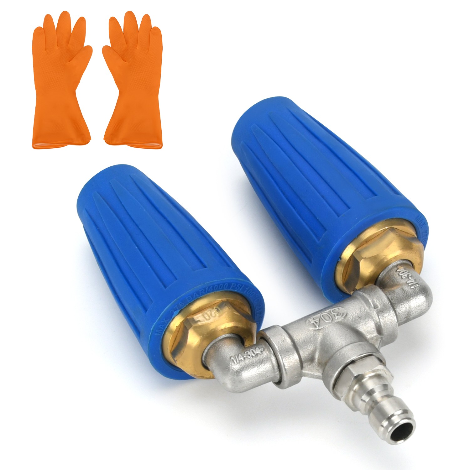 360° Rotating Dual Turbo Nozzle 1/4″ Quick Connect Pressure Washer Tip