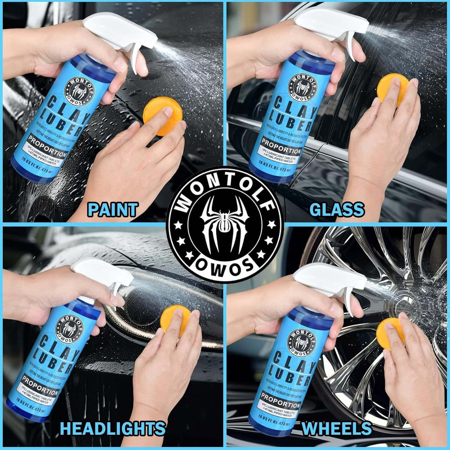 Car Clay Bars Auto Detailing and Luber Synthetic Lubricant Bar Kit