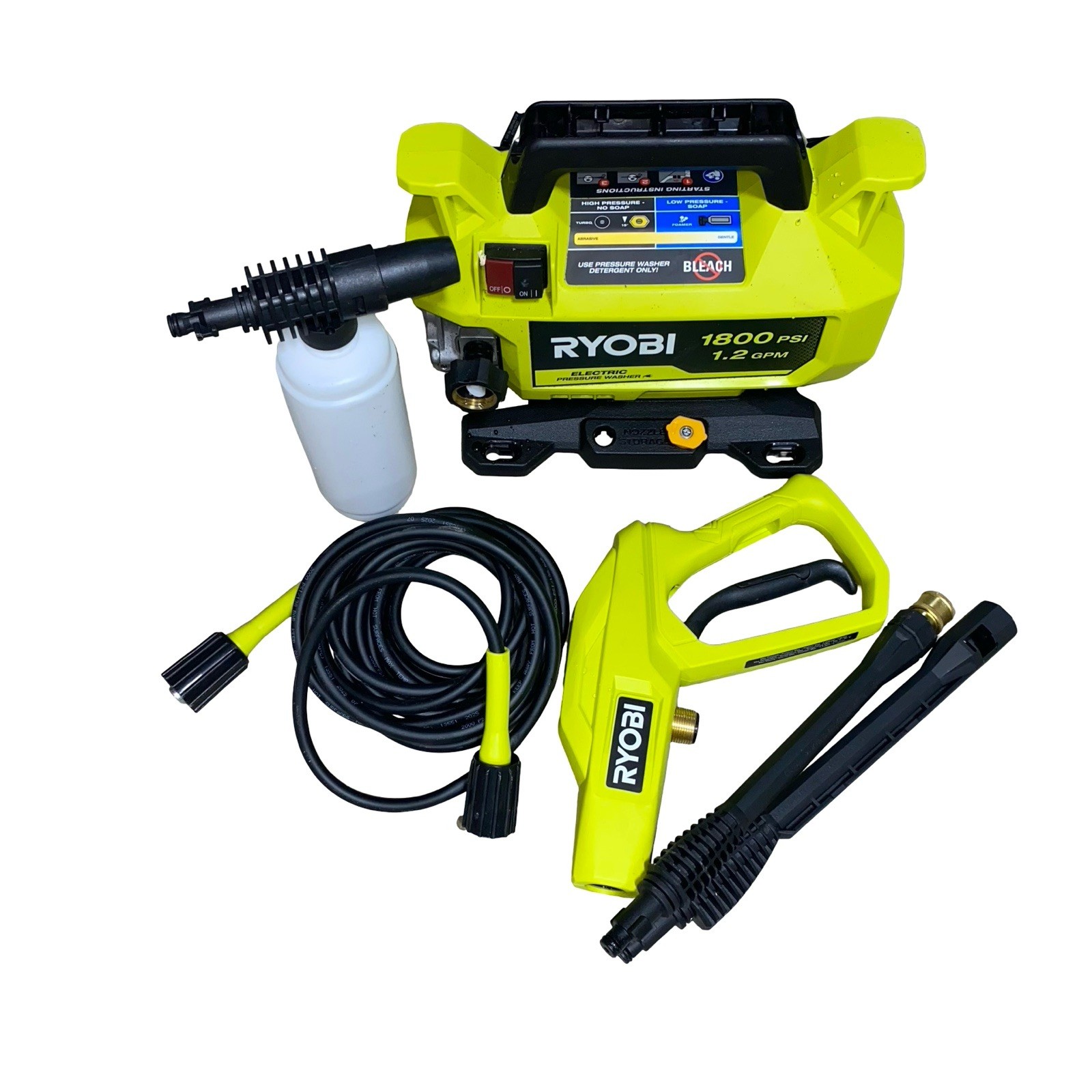 RYOBI 1800 PSI 1.2 GPM Electric Pressure Washer Portable Outdoor Cleaner READ
