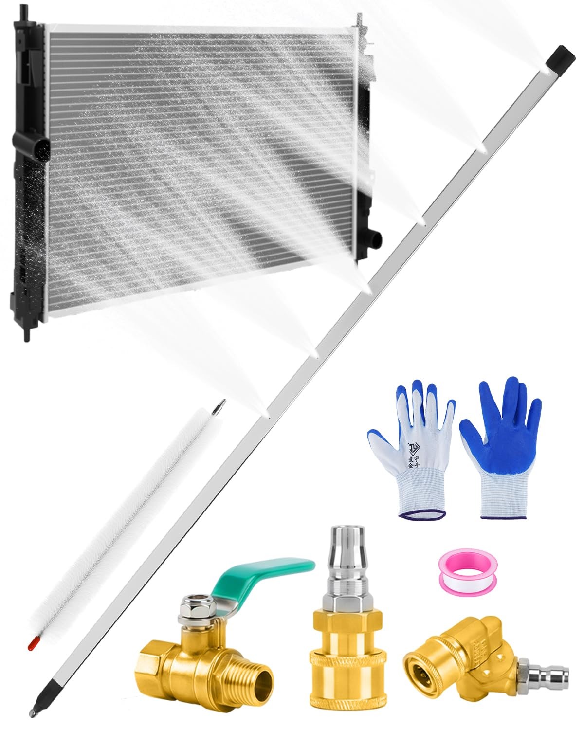 40 Inch High Pressure Radiator Cleaning Wand Kit for Car Truck 4500 PSI