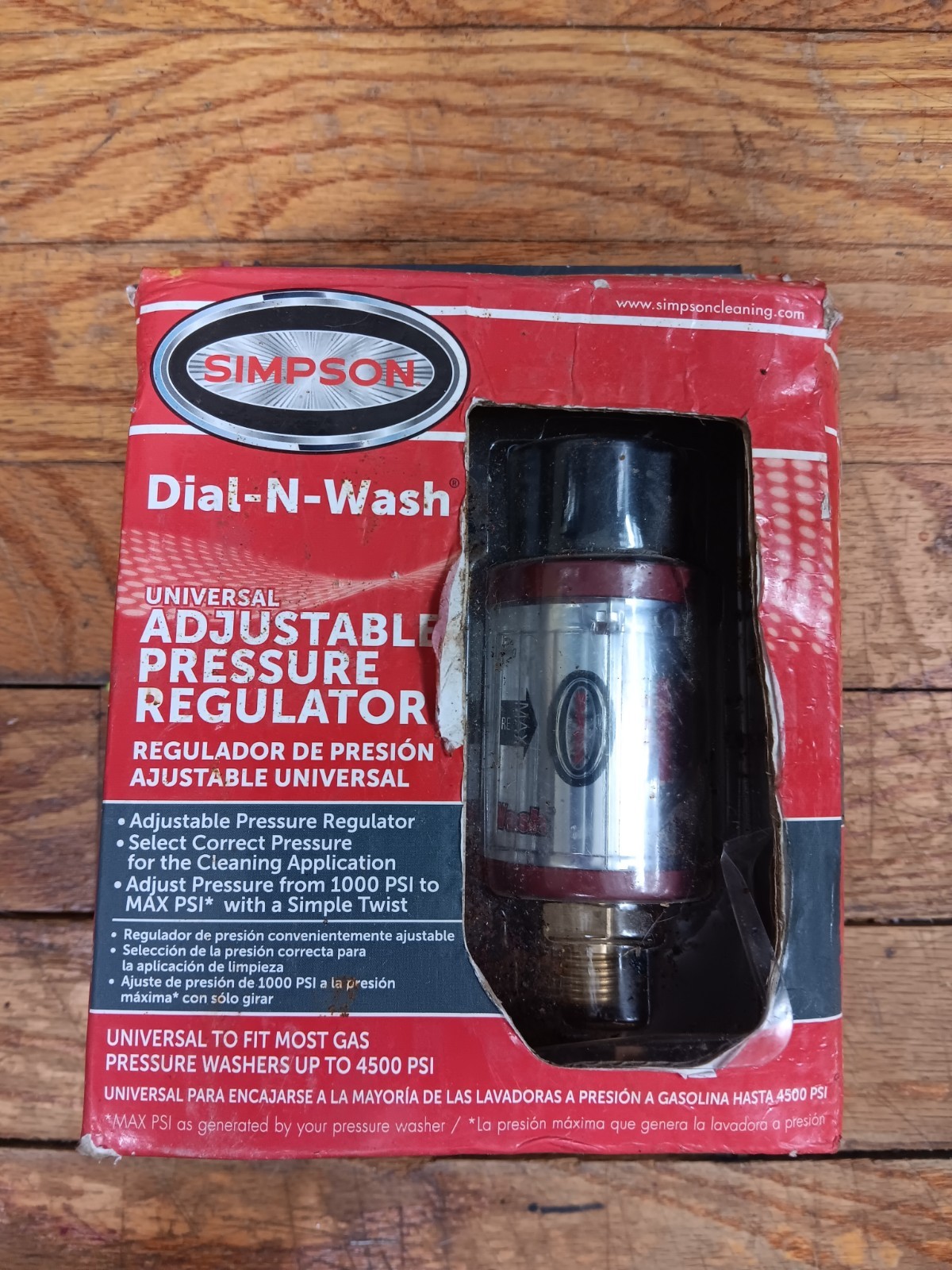 Simpson Dial -N- Wash Universal Adjustable Pressure Washer Regulator To 4500 PSI