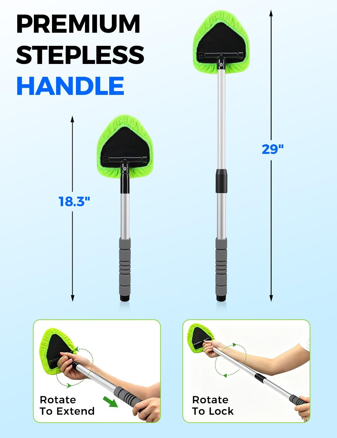 XINDELL 29-inch Windshield Cleaner Tool – Car Interior Window Cleaning Kit wi…