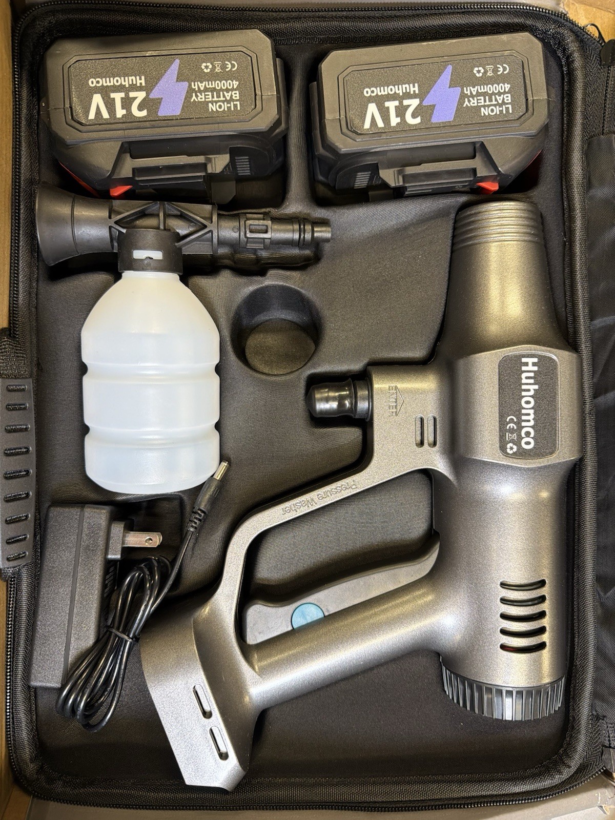 NEW! Power Pressure Washer 1450PSI w/ 3 Nozzles and Foam Cannon, Battery Powered