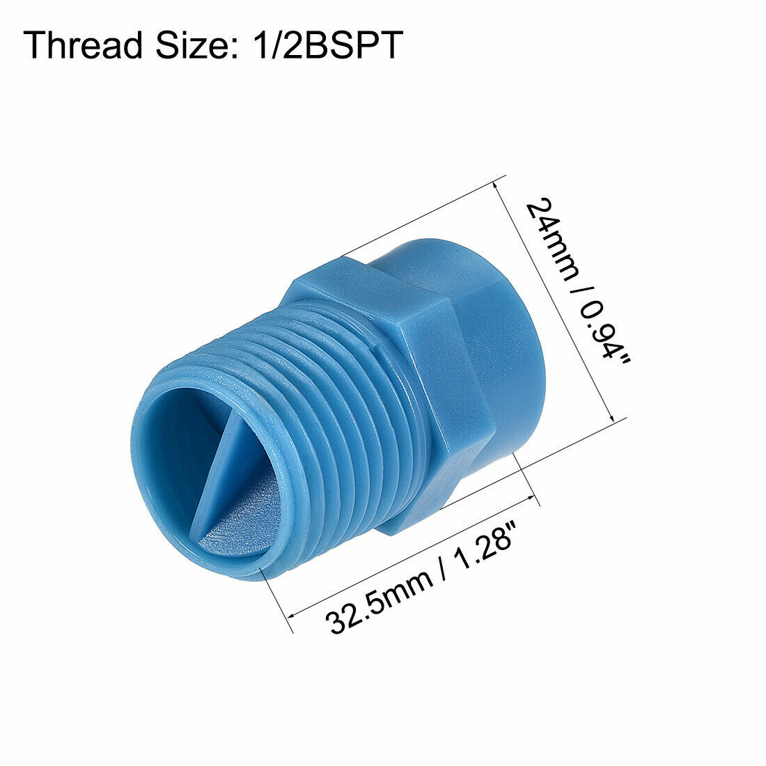 Full Cone Tip 1/2, 3/4, 1/8BSPT Plastic PP Wide Angle Spray Nozzle 2Pcs Cleaning