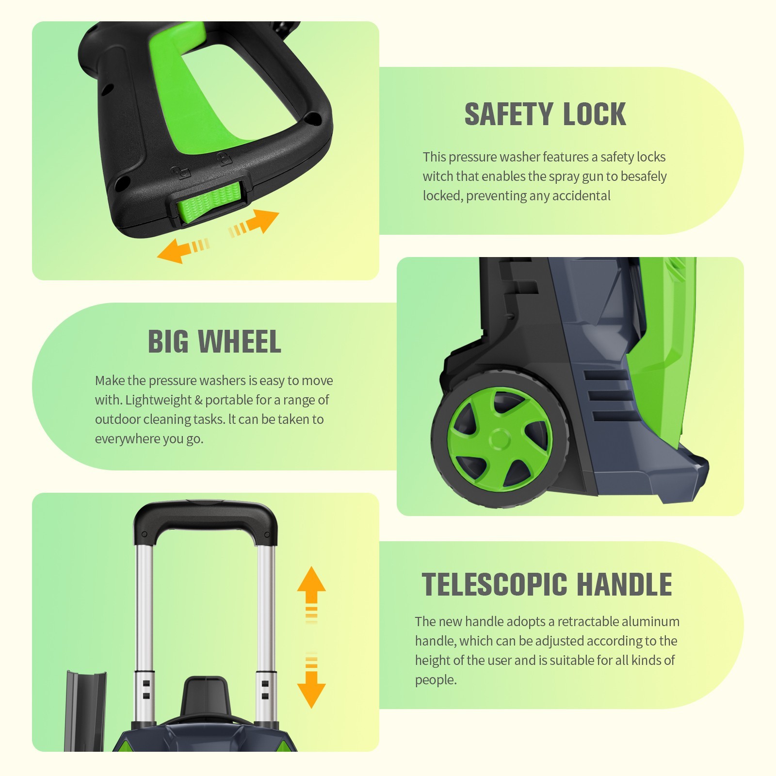 4200PSI 2.0GPM Electric Pressure Washer Portable Electric Power Cleaner Machine