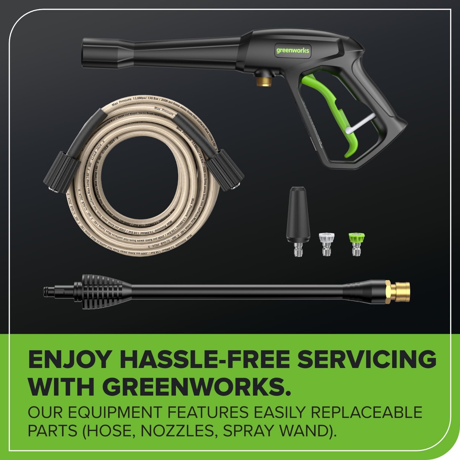 1900 PSI Electric Pressure Washer – 25°, 40°, Turbo Nozzles & Soap Applicator fo