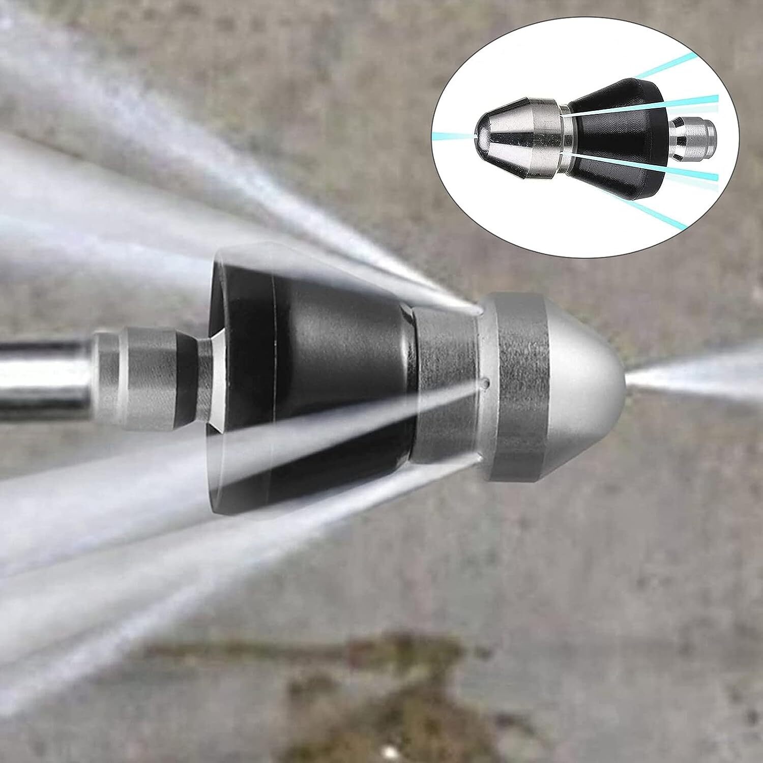 1/4 ” High Pressure Washer Drain Sewer Cleaning Pipe Spray Nozzle Parts Cleaner