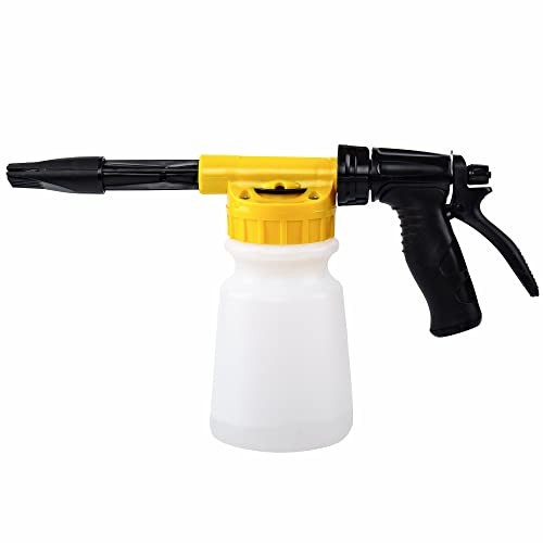 Foam Cannon for Garden Hose，Adjustment Ratio Dial Foam Gun,Car Wash Soap Yellow