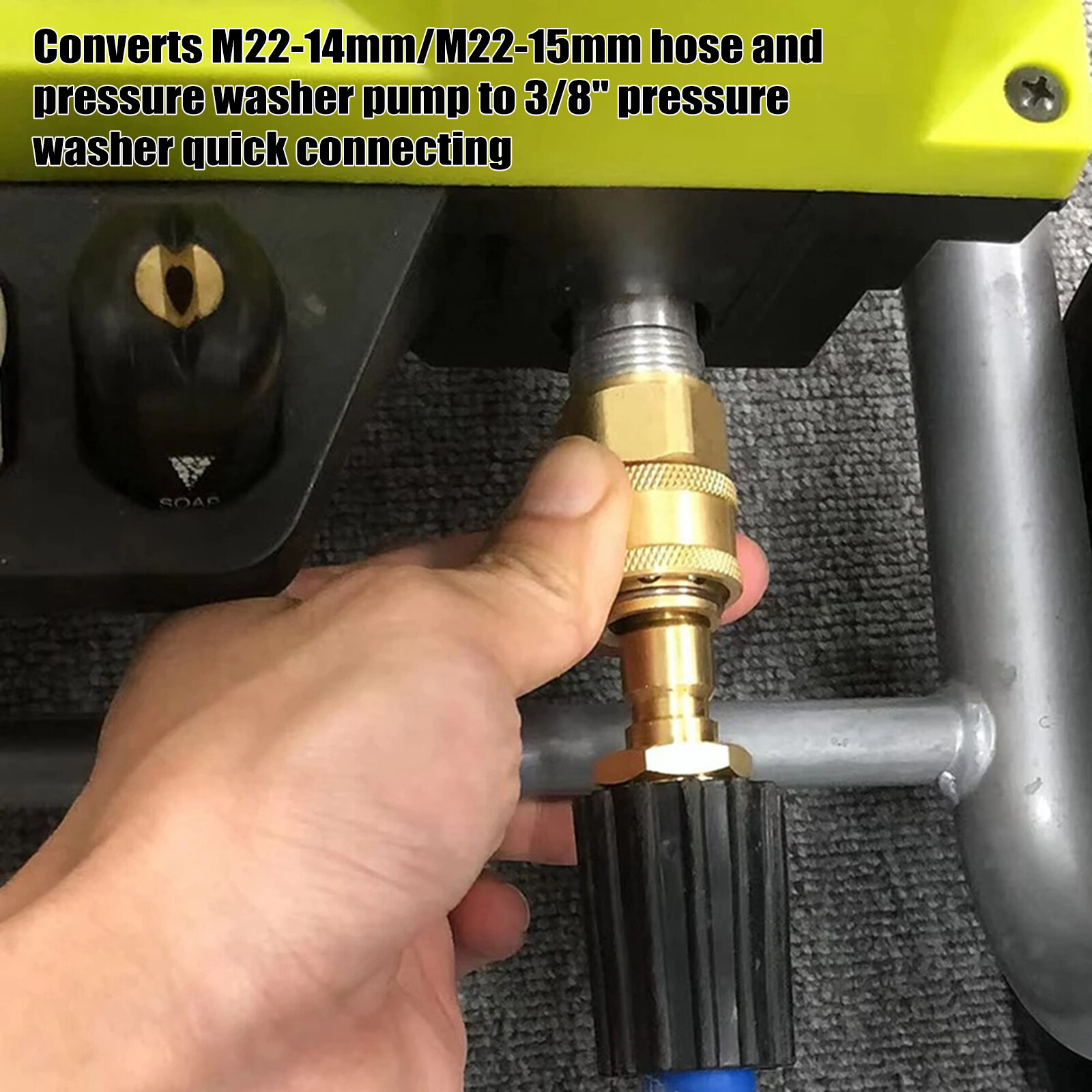 Pressure Washer Quick Connect Kit, 4 PCS M22 14mm to 3/8 Inch Hose Quick V5G8