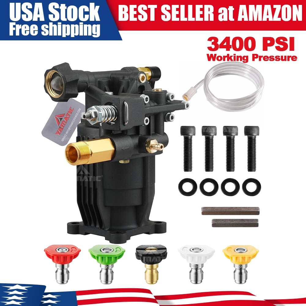 YAMATIC 3400 PSI Pressure Washer Pump 3/4″ Shaft Horizontal 7 HP
