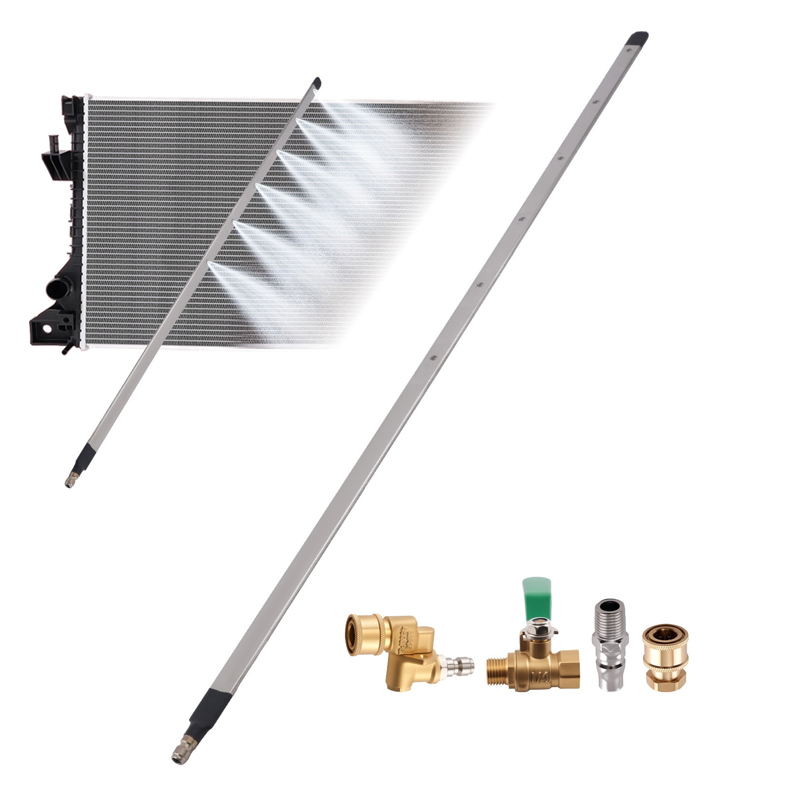 39.4” Radiator Flush Wand Kit Stainless Steel High Pressure Cleaning Tool