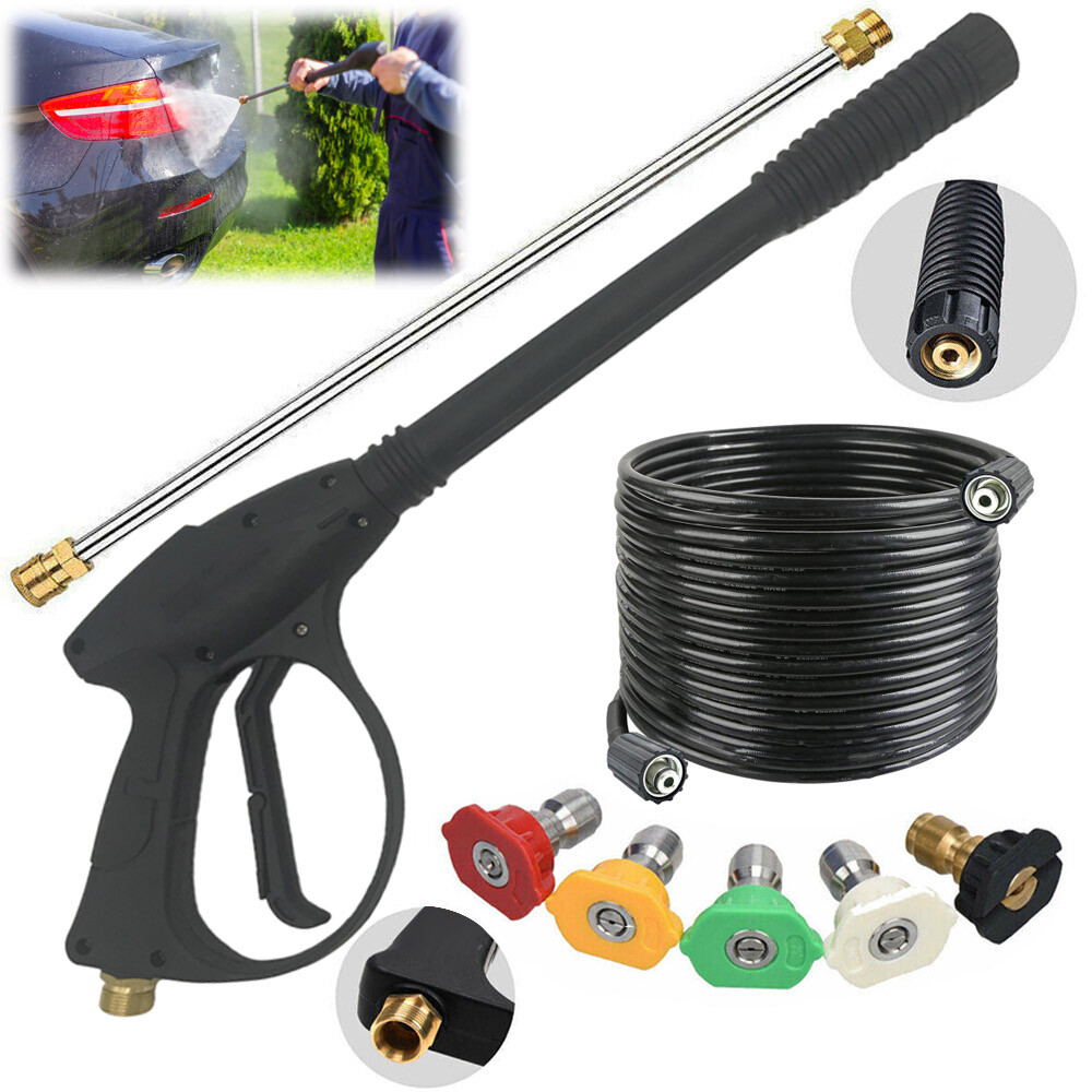 High Pressure Washer Power Washer Spray Gun Wand Lance Nozzle Hose Kit 30FT 50FT