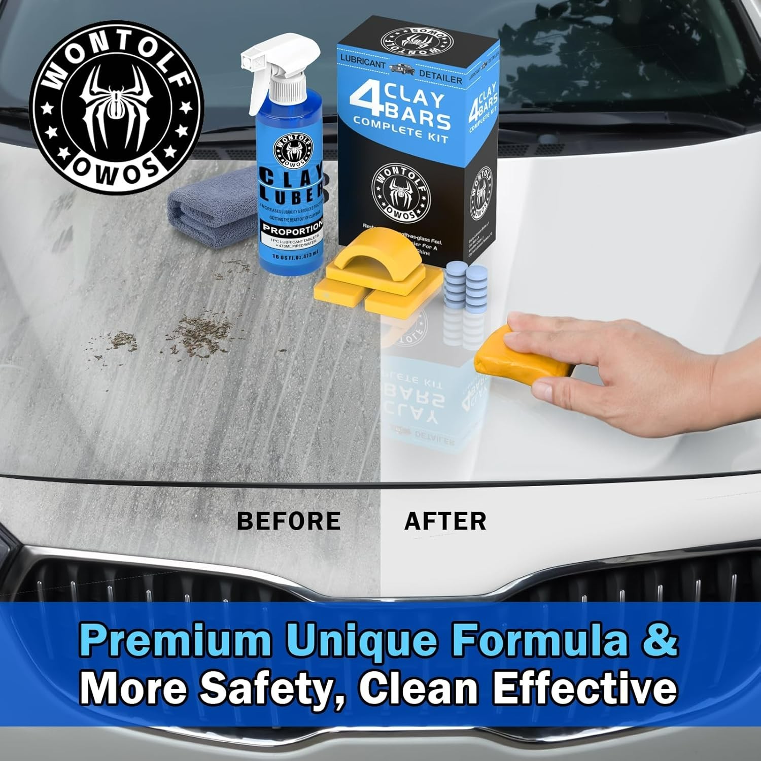 Car Clay Bars Auto Detailing and Luber Synthetic Lubricant Bar Kit