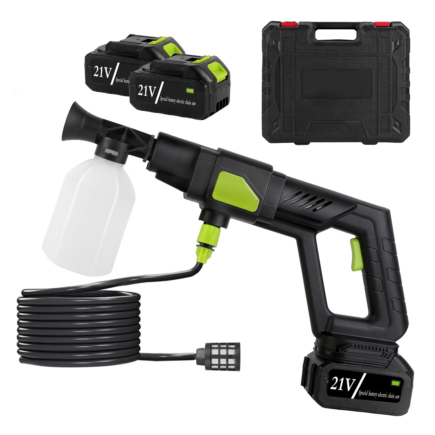 High Pressure Water Sprayer 435PSI Power Car Washer Cleaner with 6-in-1 Nozzle
