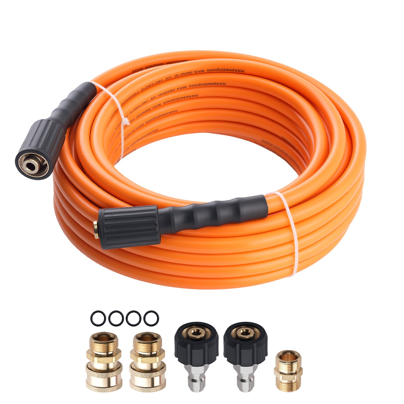 50FT Pressure Washer Extension Hose for Troybilt GreenWorks 5800PSI Orange PVC