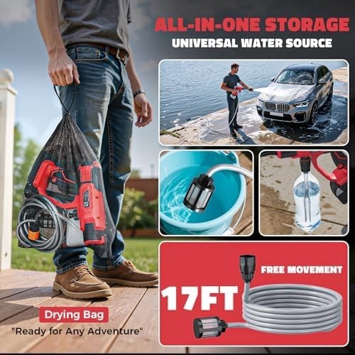 Cordless Pressure Washer for Milwaukee M18 Battery, Portable Cordless Power Wash