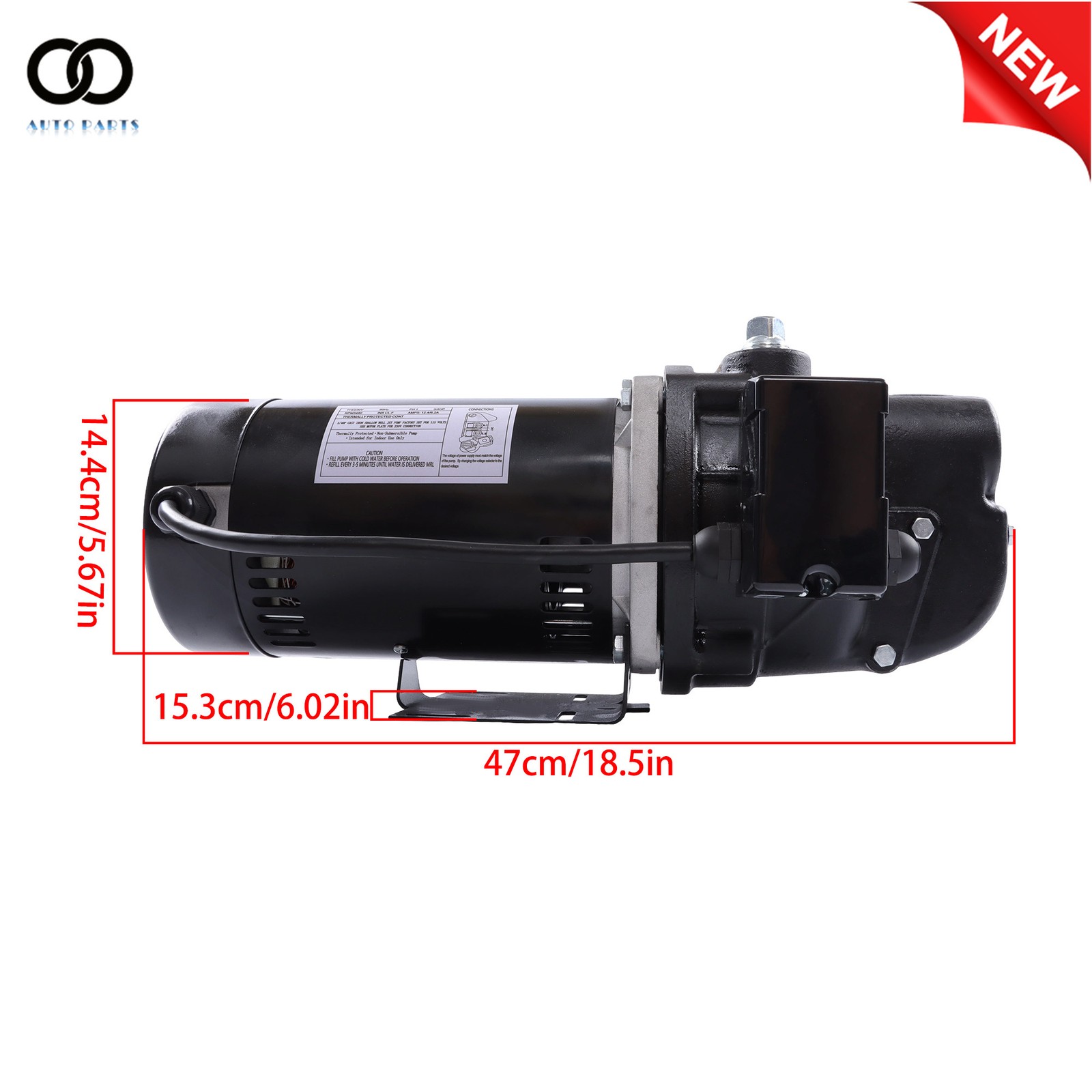 SWS75 3/4 HP Shallow Well Jet Pump Cast Iron 510 Gallons Per Hour 1PH 115/230V