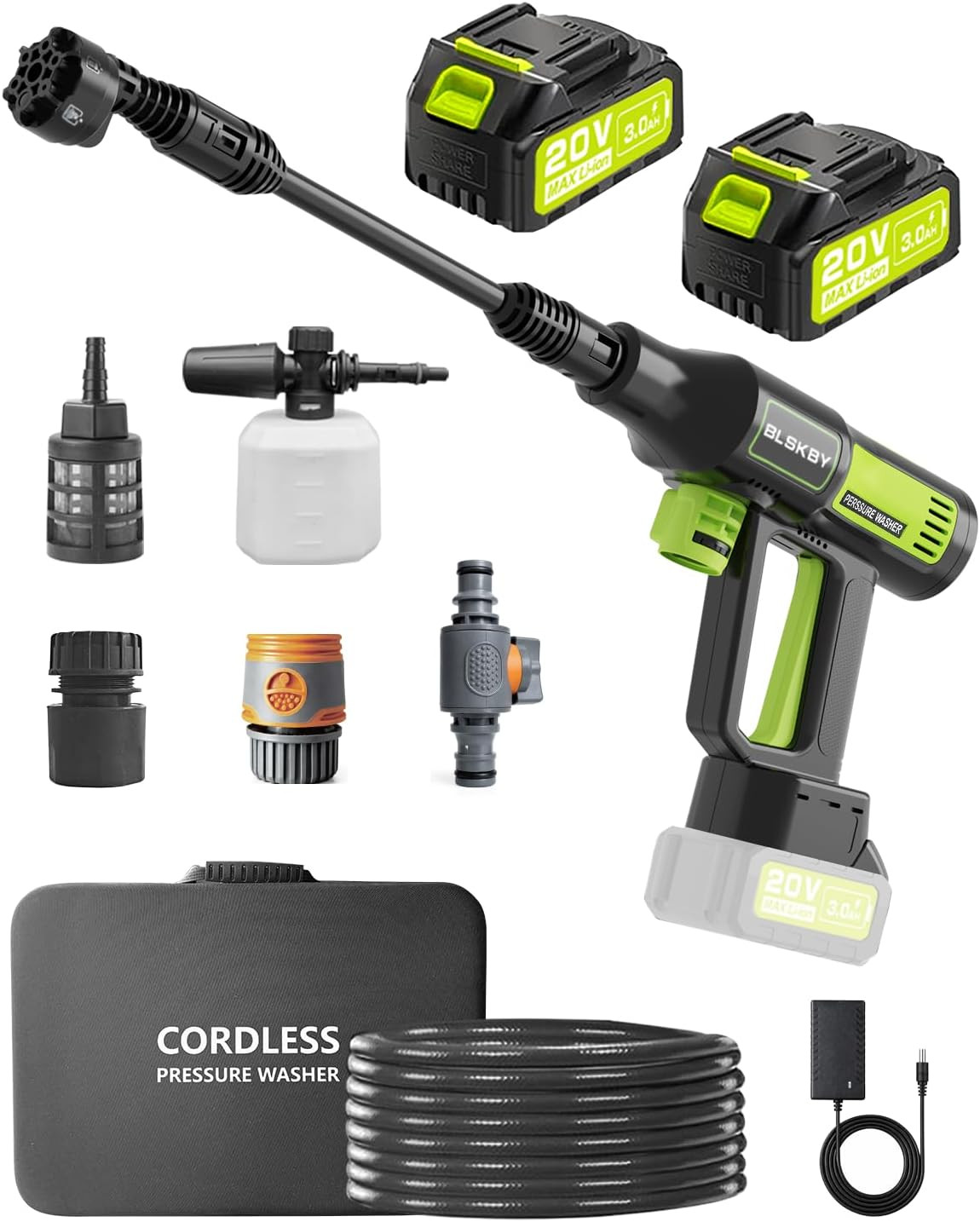 Portable Pressure Washer Cordless 2 Batteries – 1200PSI Brushless Battery Powere
