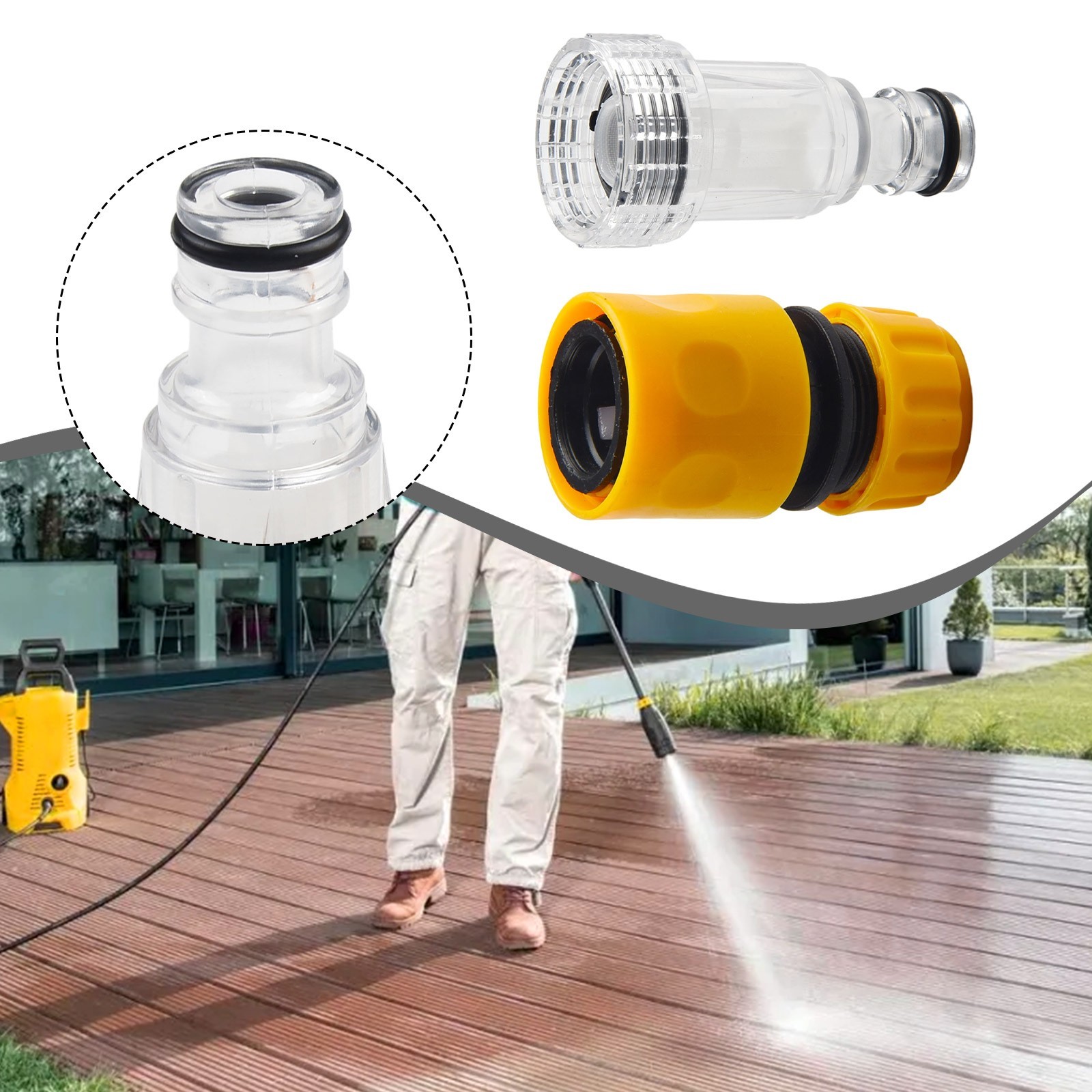 Car Washer Adapter Pressure Water Pipe Quick Connector Tube Fitting Tap Adapter