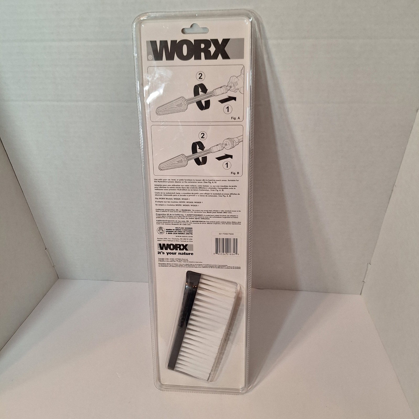 WORX WA4048 Hydroshot Accessory Multi-Purpose 7 Inch Cleaning Brush New In FSP