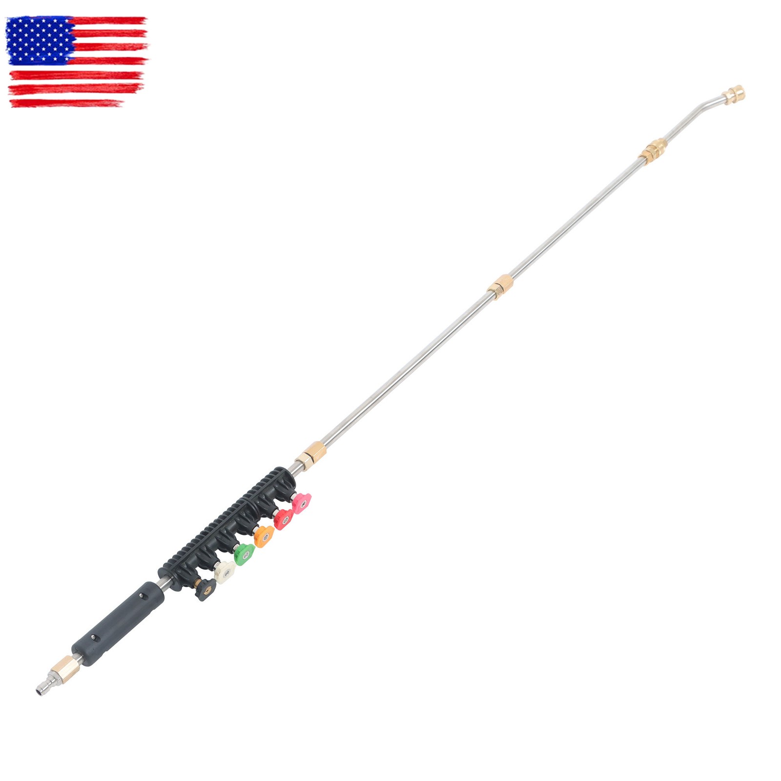 9-Piece 4000 PSI High Pressure Water Gun Extension Rod Wand 1/4’’Quick Connect