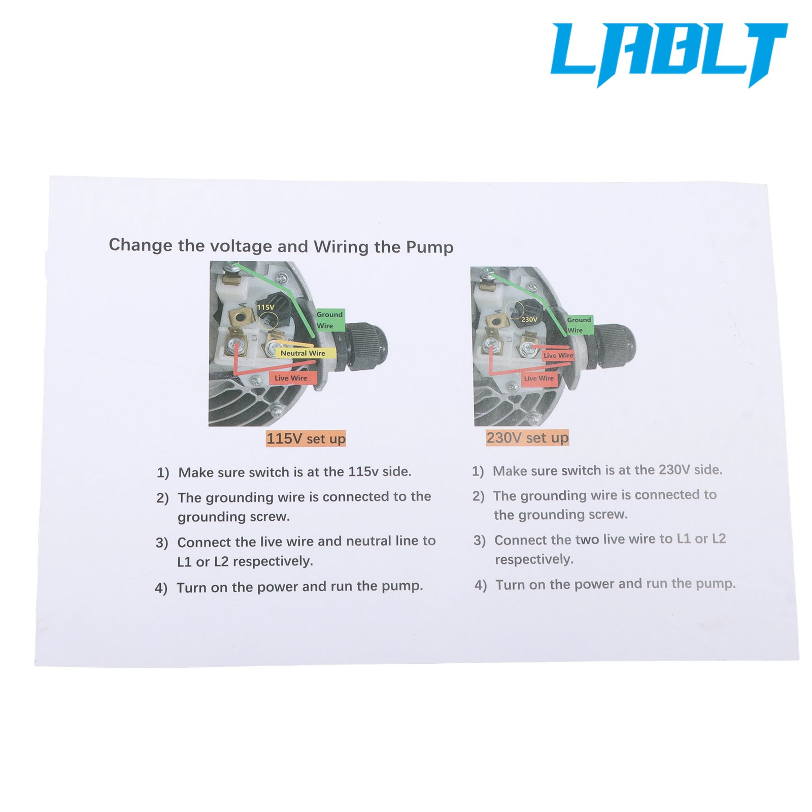 LABLT 1PH GT15 Water Well Irrigation Sprinkler Pump 1.5 HP 115/230V Self Priming