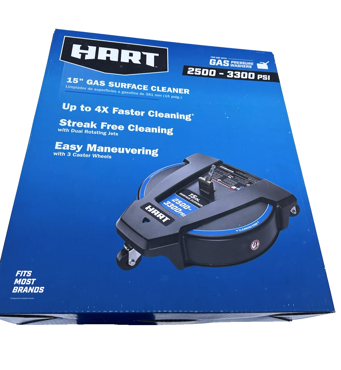 HART® 15” Gas Surface Cleaner 2500-3300 PSI Pressure Washer 1/4” Quick Connect