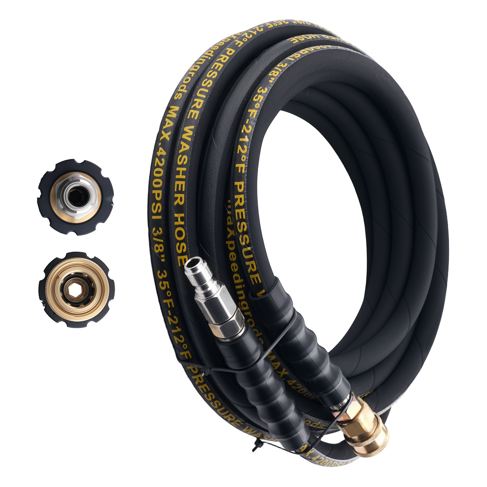 25FT 4200 PSI High Pressure Power Washer Hose 3/8″ Quick Connection Extension