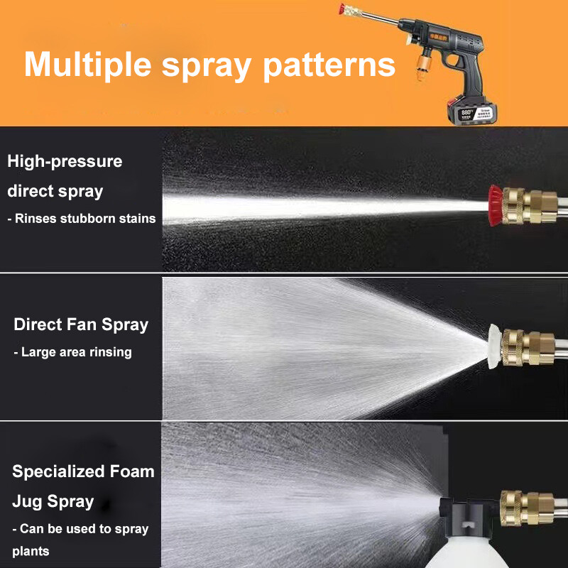 Cordless Water Spray Gun Portable High Pressure Car Washer Cleaner W/ 2 Battery