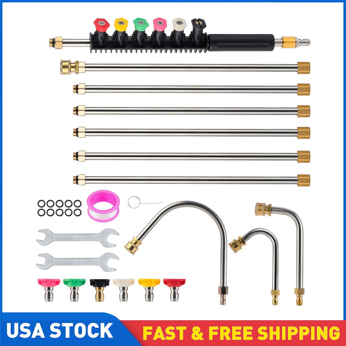Gutter Cleaning Tool Extension Wand Lance Rod High Pressure Washer Roof Cleaner